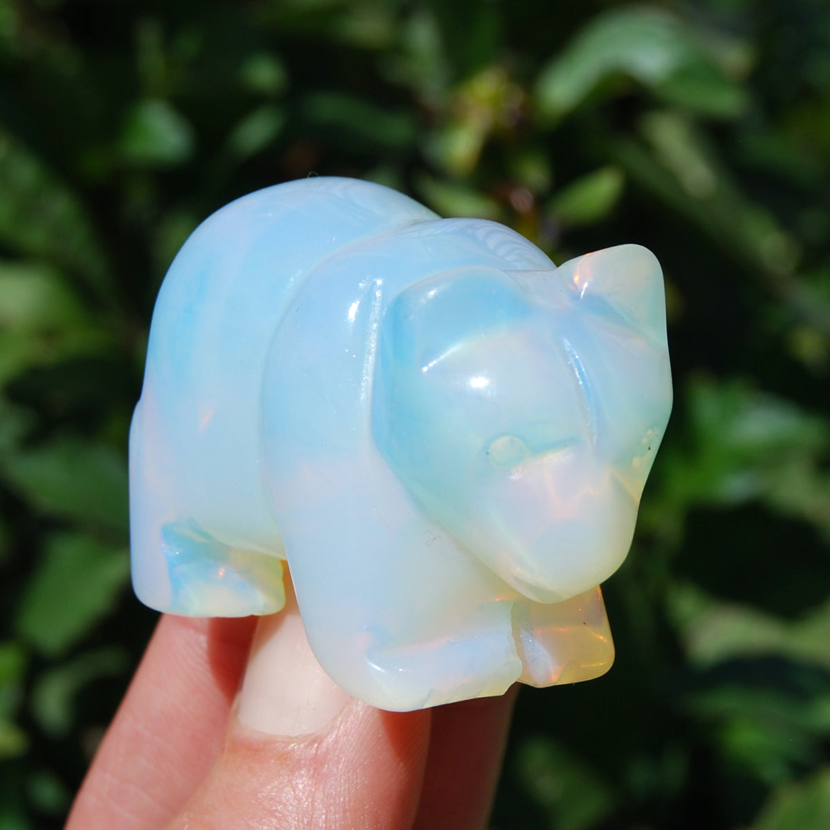 Opalite Carved Crystal Bear
