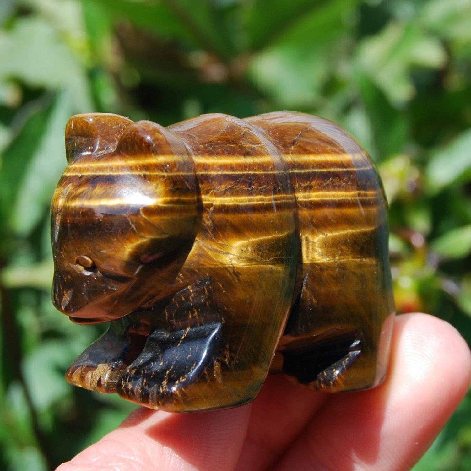 2in Tiger's Eye Carved Crystal Bear