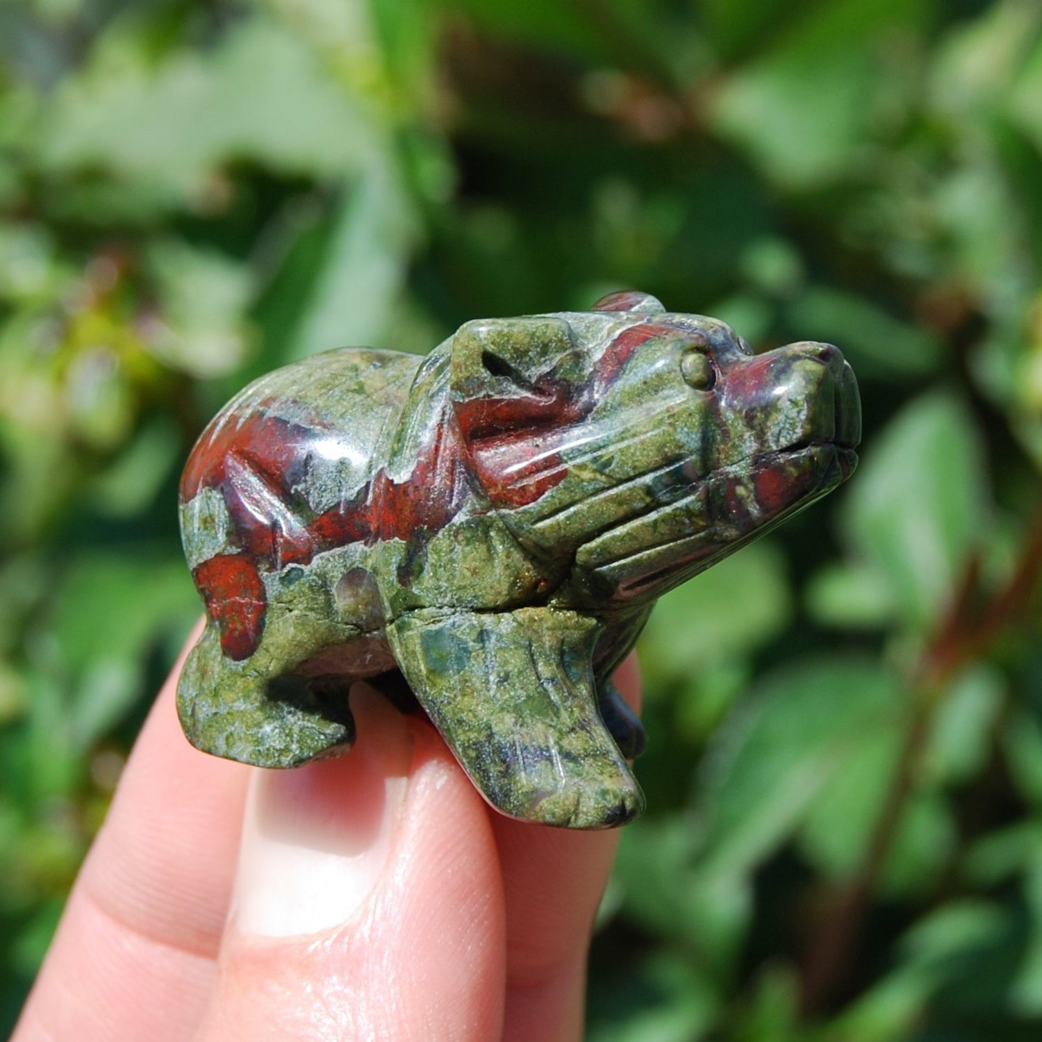 Dragons's Bloodstone Carved Crystal Bear