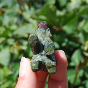 Dragons's Bloodstone Carved Crystal Bear