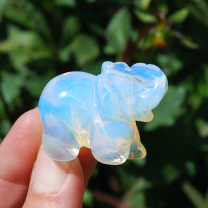 Opalite Carved Crystal Elephant