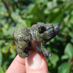 Dragons's Bloodstone Carved Crystal Bear