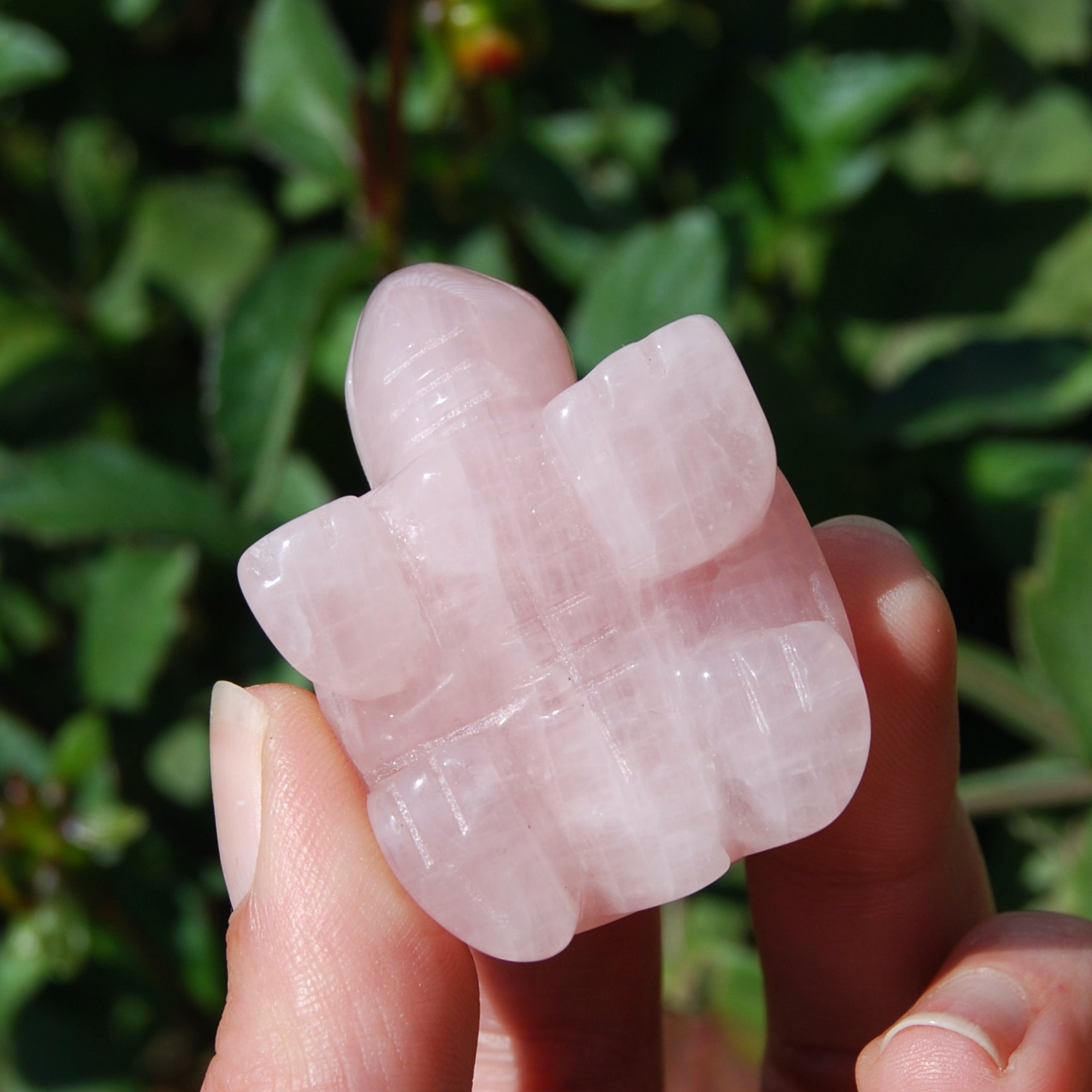 Rose Quartz Carved Crystal Turtle