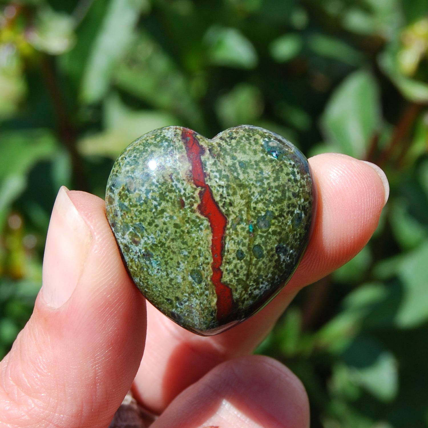 Dragon's Bloodstone Crystal Heart Shaped Palm Stone