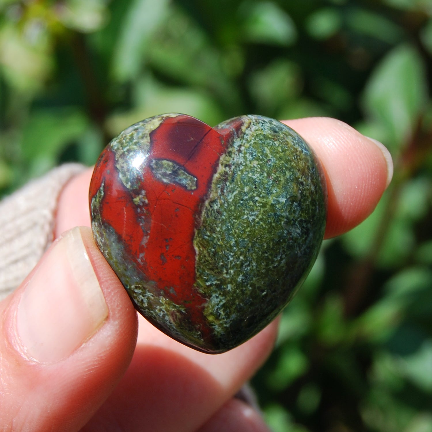 Dragon's Bloodstone Crystal Heart Shaped Palm Stone