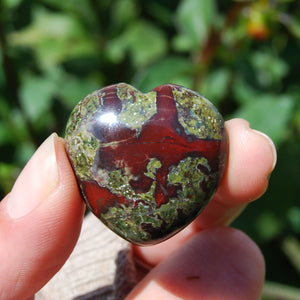 Dragon's Bloodstone Crystal Heart Shaped Palm Stone