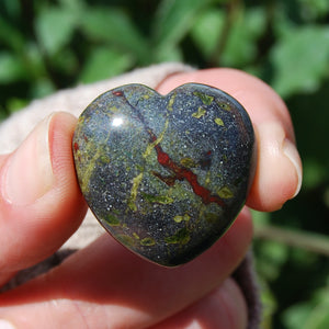 Dragon's Bloodstone Crystal Heart Shaped Palm Stone