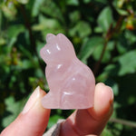 Rose Quartz Carved Crystal Cat