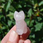 Rose Quartz Carved Crystal Cat