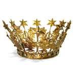 XL Santos Crown with Lilies Stars Rhinestones Antique Gold 6-7" Diameter