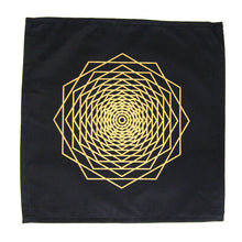 Load image into Gallery viewer, Crystal Grid Cloth DODECA FRACTAL Black and Gold 100% Cotton 12&quot;
