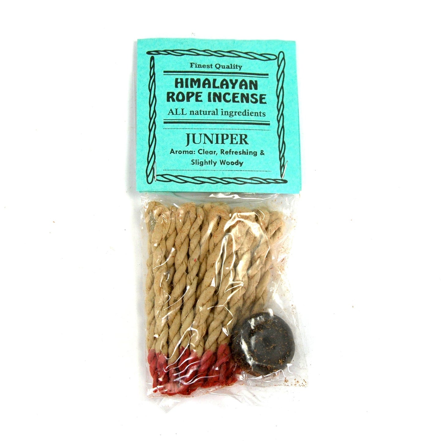 JUNIPER Himalayan Rope Incense Herbal All Natural 20 Ropes Bundle with Burner Tibetan