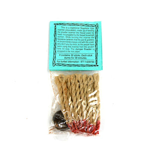 JUNIPER Himalayan Rope Incense Herbal All Natural 20 Ropes Bundle with Burner Tibetan