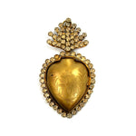 Jeweled Sacred Heart Ex Voto Milagro Locket Cachette Rhinestone Ornament