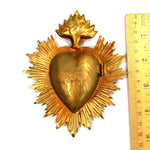 Sacred Heart Ex Voto Milagro Cachette Burning Heart Locket Cachette