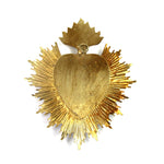 Sacred Heart Ex Voto Milagro Silver Burning Flaming Heart Locket