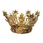 Large Santos Crown with Lilies Stars Rhinestones Antique Gold 4" to 4.5" Diameter