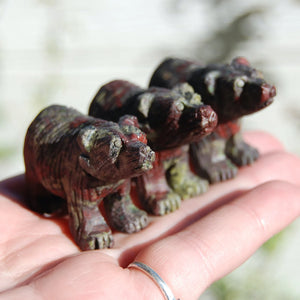 2in Dragon's Bloodstone Carved Crystal Bear