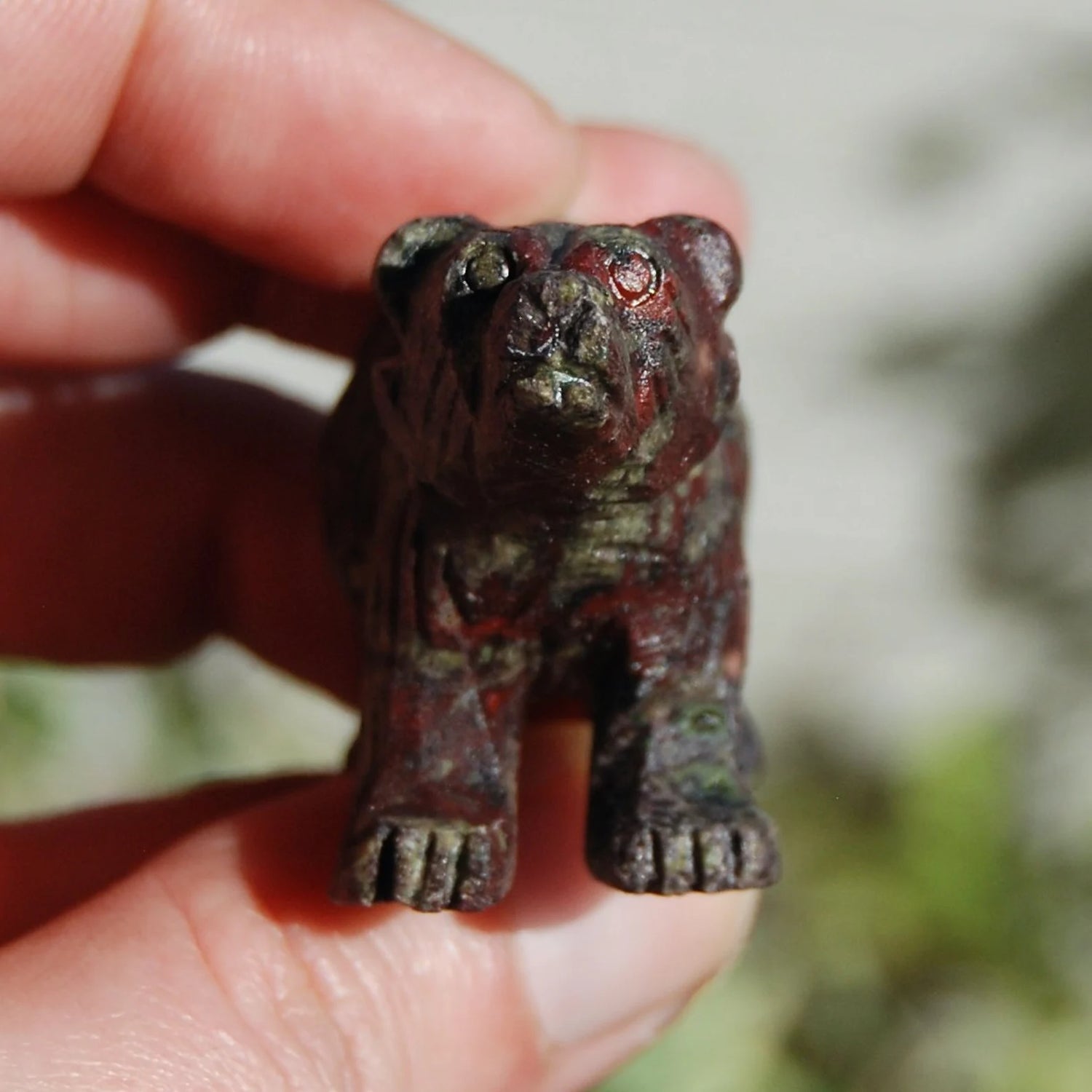 2in Dragon's Bloodstone Carved Crystal Bear