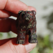 Load image into Gallery viewer, 2in Dragon&#39;s Bloodstone Carved Crystal Bear
