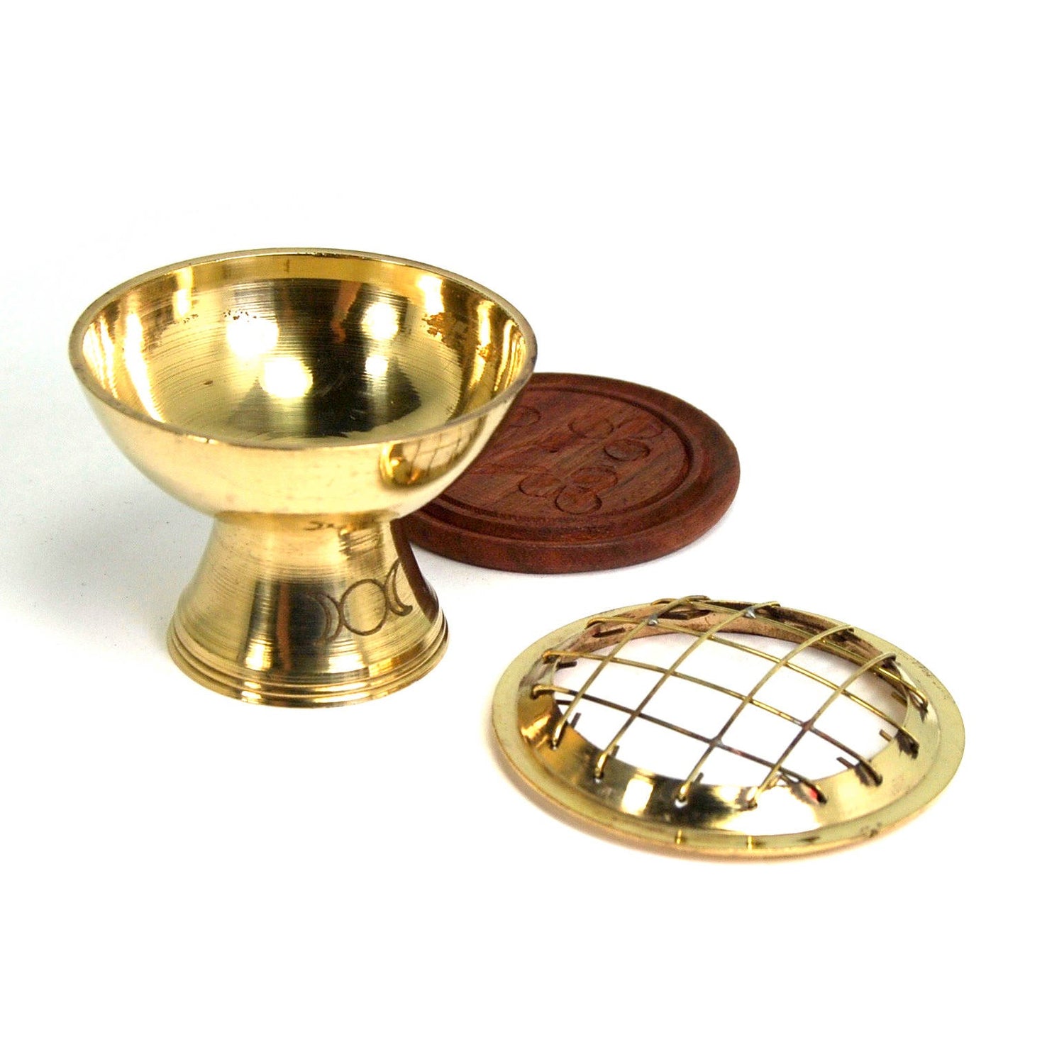 Triple Moon Resin Incense Burner Solid Brass