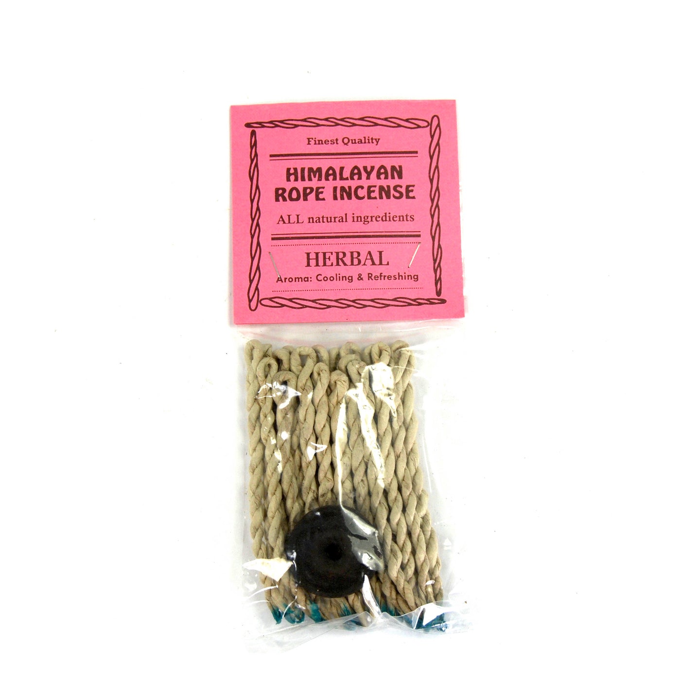 HERBAL Himalayan Rope Incense Herbal All Natural 20 Ropes Bundle with Burner Tibetan