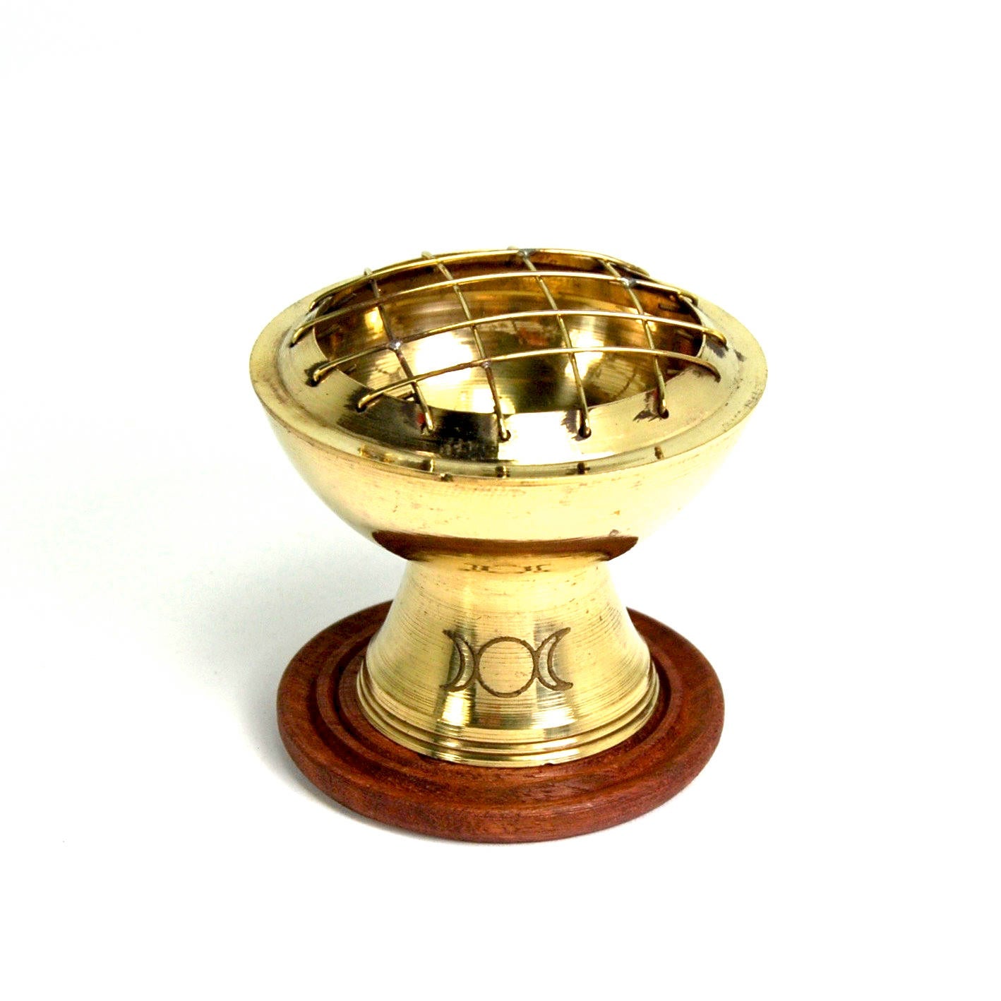 Triple Moon Resin Incense Burner Solid Brass