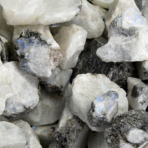 Rainbow Moonstone Rough Crystal Pieces 1/4lb Bulk Lot of Raw Stones