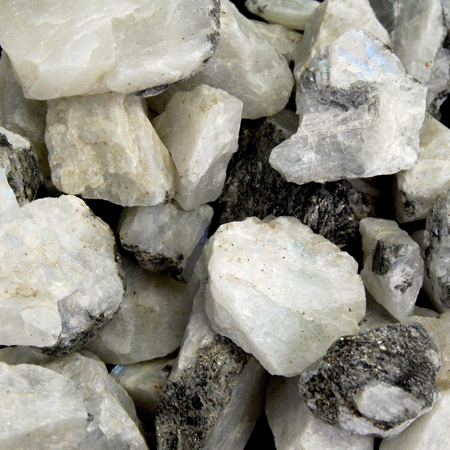 Rainbow Moonstone Rough Crystal Pieces 1/4lb Bulk Lot of Raw Stones