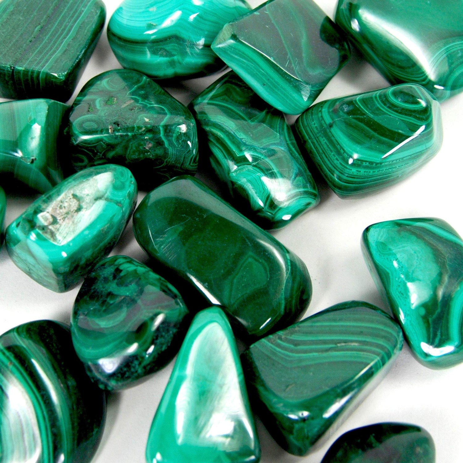 Natural Malachite Tumbled Stones