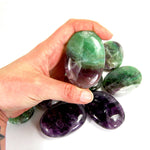 Rainbow Fluorite Polished Crystal Palm Stones 2.5"