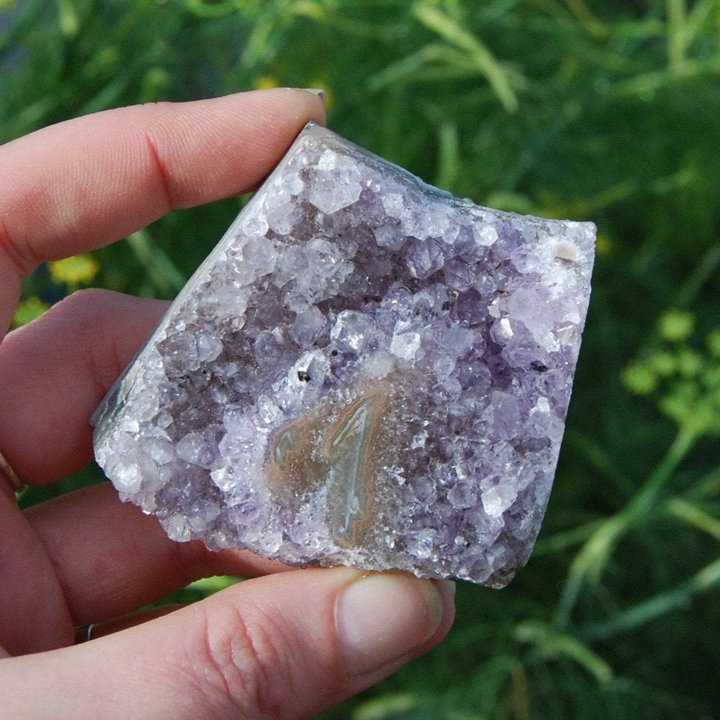 Amethyst Stalactite Slice Flower Uruguay Crystal Healing Natural Druzy Geode Specimen Piece Cathedral Cluster Agate