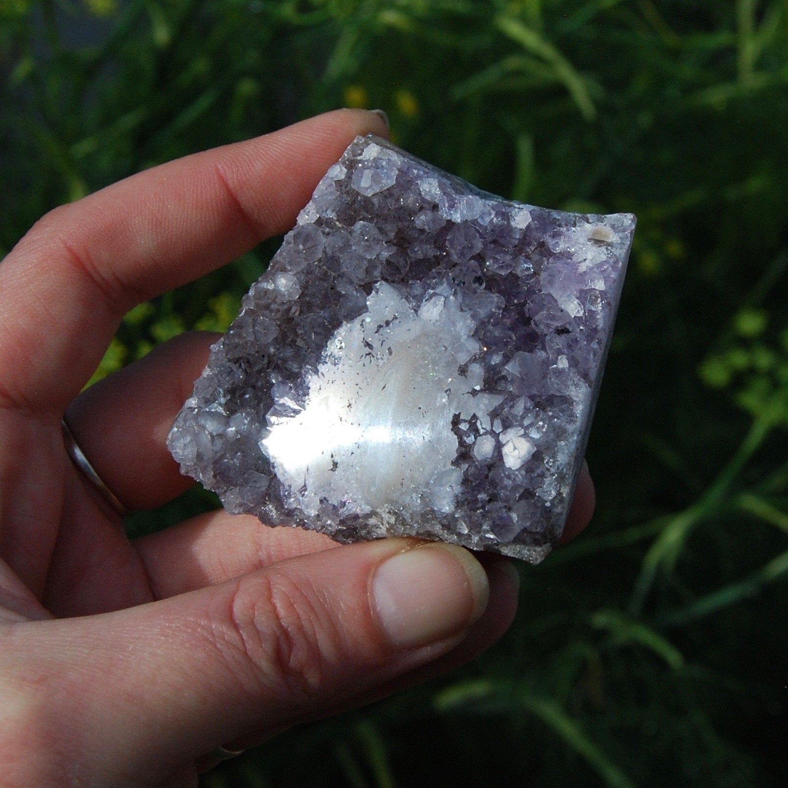 Amethyst Stalactite Slice Flower Uruguay Crystal Healing Natural Druzy Geode Specimen Piece Cathedral Cluster Agate