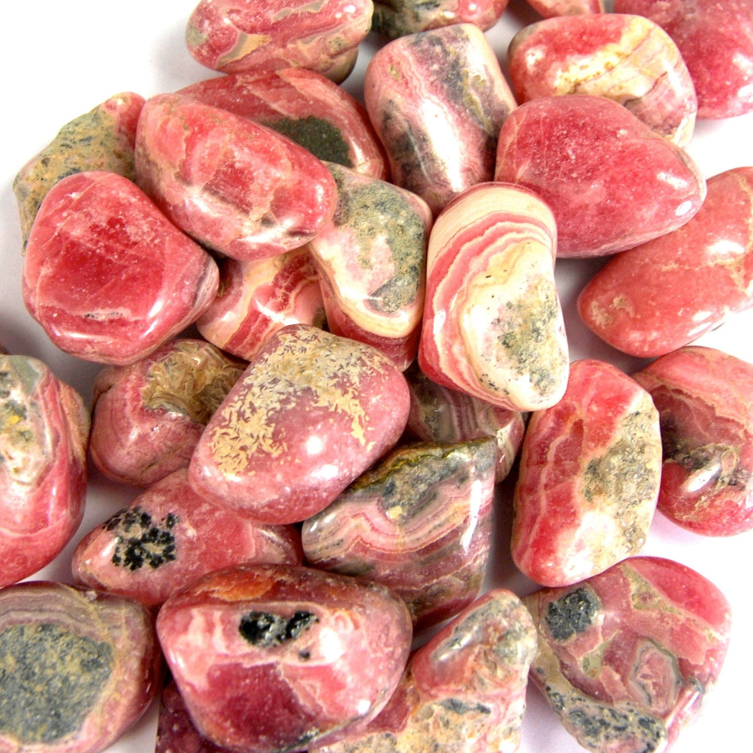 Rhodochrosite Crystal Tumbled Stones from Peru