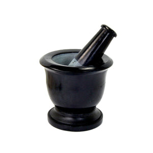 black soapstone mortar and pestle