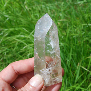 Pale Smoky Quartz Polished Crystal Point Self Standing Tower from Brazil 140g 3.25"