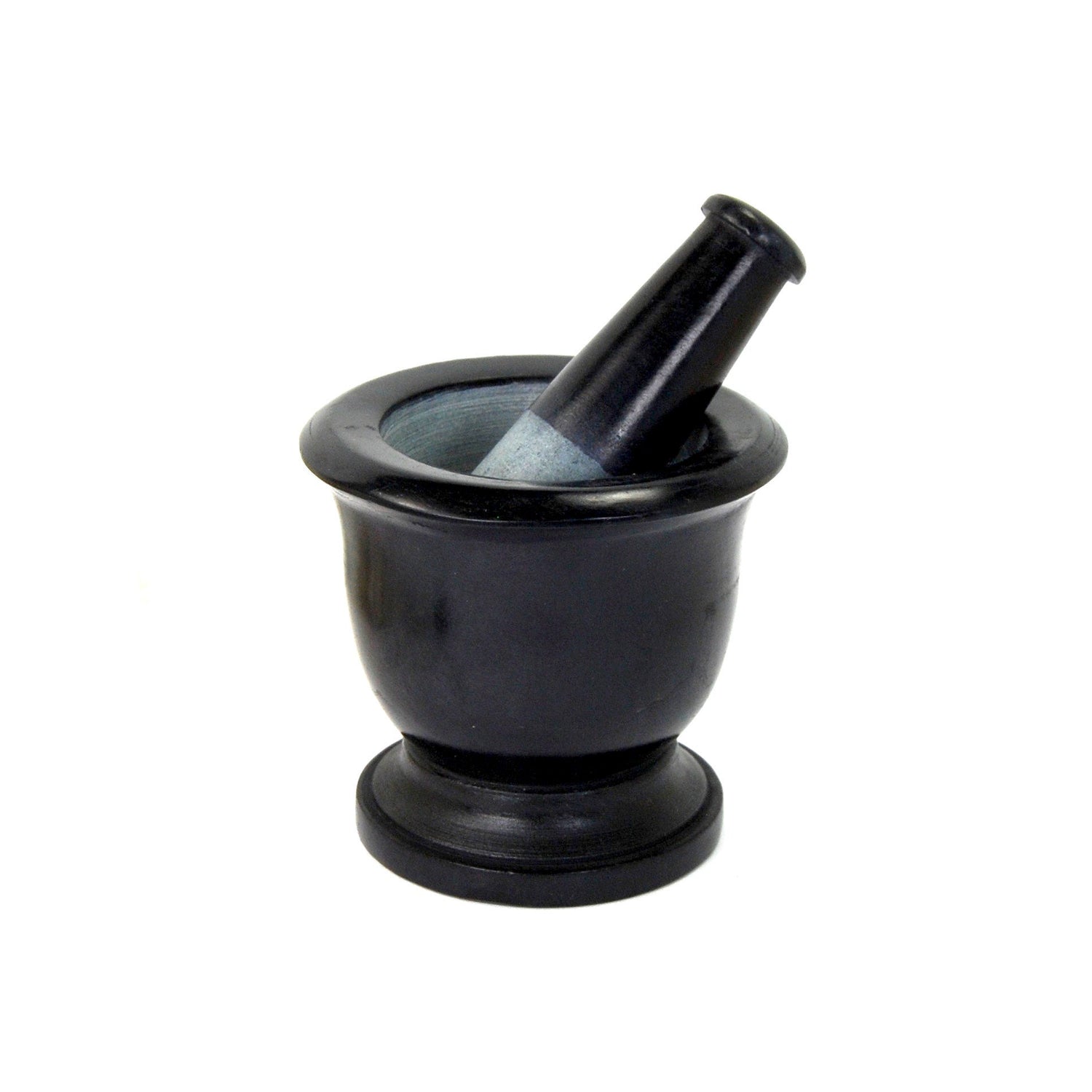 black soapstone mortar and pestle
