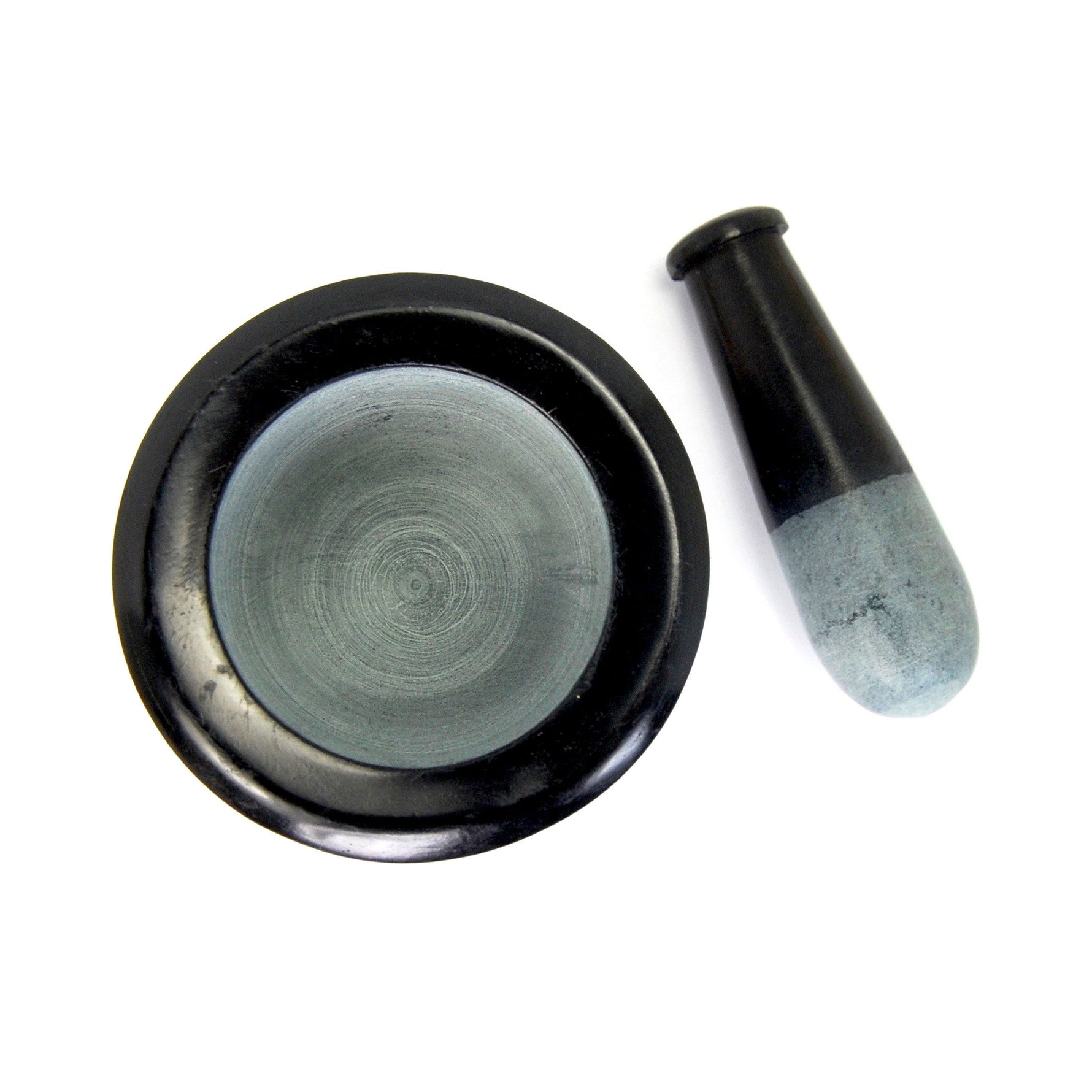 black soapstone mortar and pestle