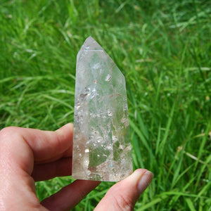 Pale Smoky Quartz Polished Crystal Point Self Standing Tower from Brazil 140g 3.25"