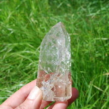Load image into Gallery viewer, Pale Smoky Quartz Polished Crystal Point Self Standing Tower from Brazil 140g 3.25&quot;
