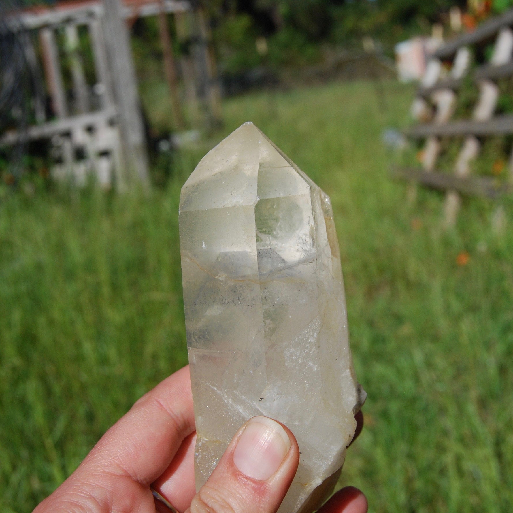 Golden Healer Lemurian Seed Quartz Crystal with Inner Child Manifestation and Lithium 388 gram 5.25" 
