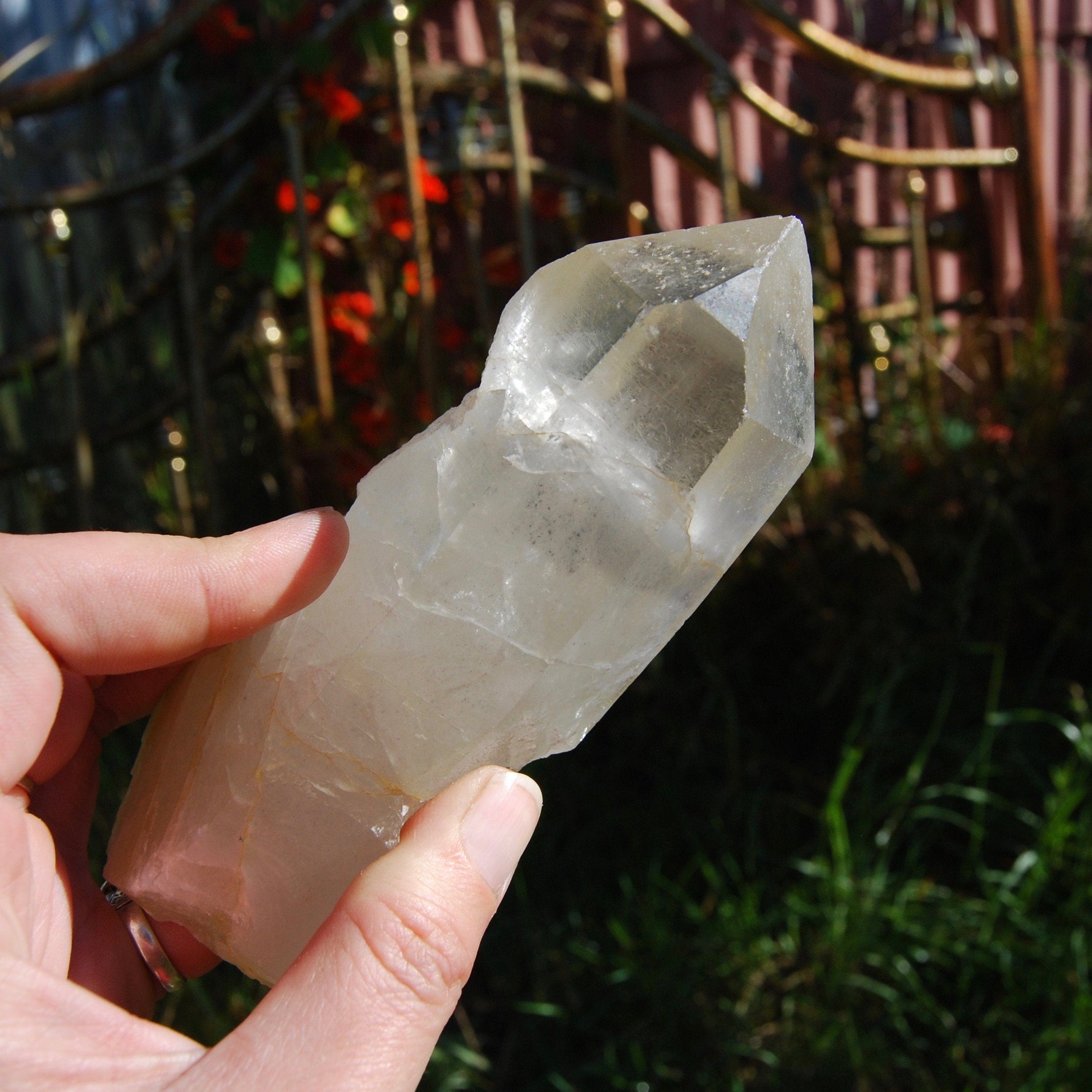 Golden Healer Lemurian Seed Quartz Crystal with Inner Child Manifestation and Lithium 388 gram 5.25" 