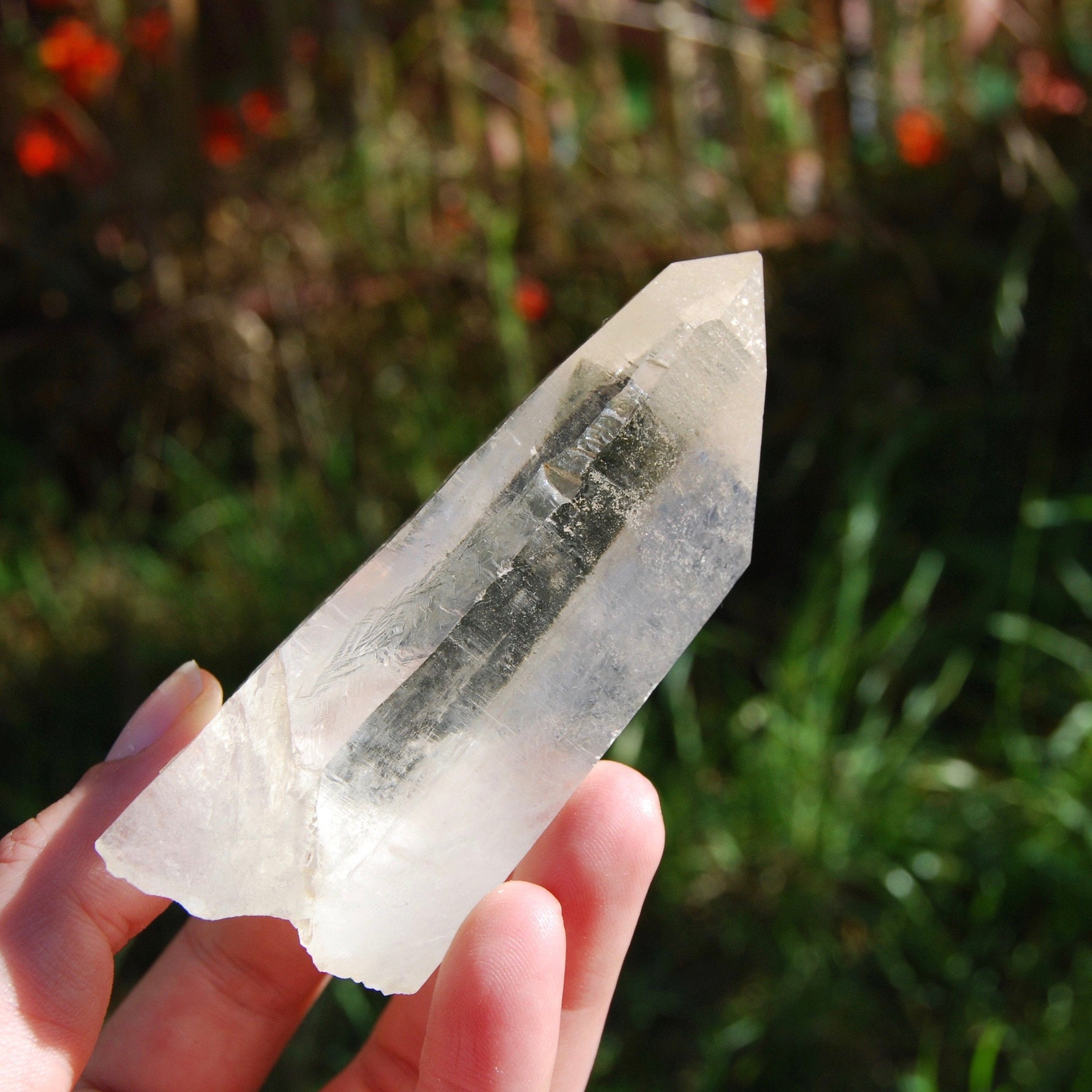 173g 3.75" Lemurian Golden Healer Quartz Crystal Starbrary from Minas Gerais Brazil 