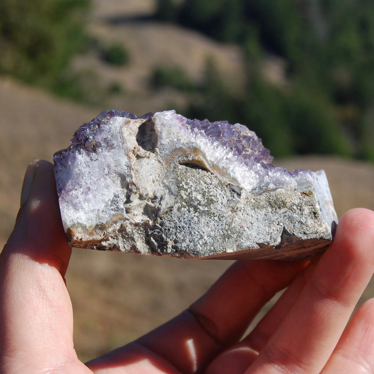 SELF STANDING Amethyst Stalactite Slice Amethyst Flower Crystal Healing Natural Druzy Geode Cathedral Cluster Semi Polished Eye