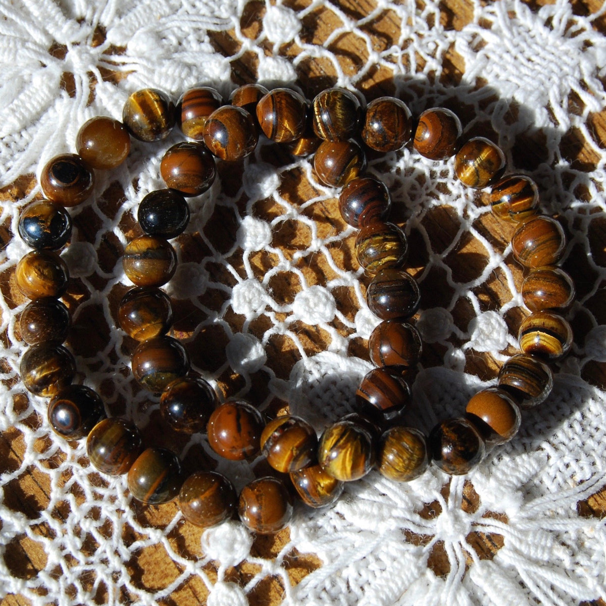 Tiger's Eye Beaded Power Bracelet 8mm Natural Gemstone Beads