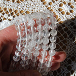 Clear Quartz Crystal Beaded Power Bracelet 8mm Natural Gemstone Beads 