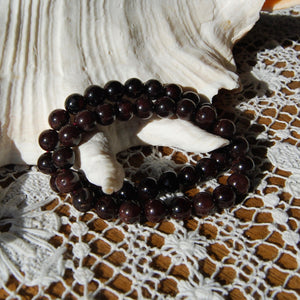 Garnet Beaded Power Bracelet 8mm Natural Gemstone Beads  Healing Crystals 