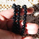 Black Obsidian Beaded Power Bracelet 8mm Natural Gemstone Beads 