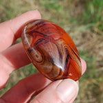 Red Banded Agate Crystal Palm Stone