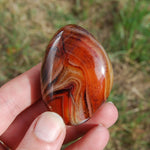 Red Banded Agate Crystal Palm Stone